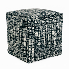 Milos Navy Indoor Outdoor Square Pouf