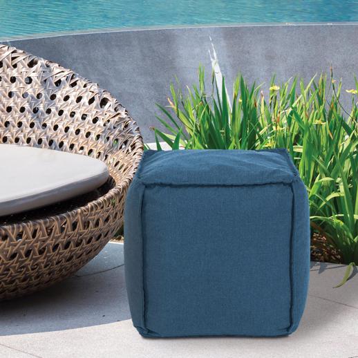  Outdoor Outdoor Square Pouf Seascape Turquoise