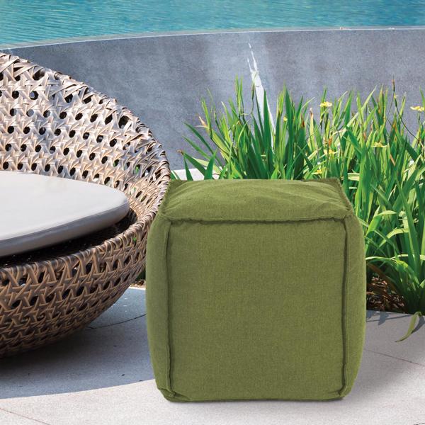 Vinyl Wall Covering Outdoor Outdoor Square Pouf Seascape Moss