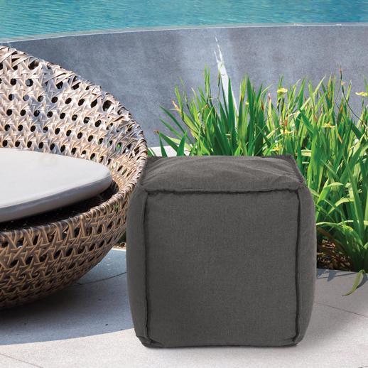  Outdoor Outdoor Square Pouf Seascape Charcoal