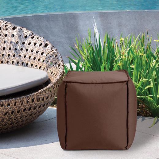  Outdoor Outdoor Square Pouf Seascape Chocolate