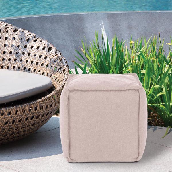 Vinyl Wall Covering Outdoor Outdoor Square Pouf Seascape Sand