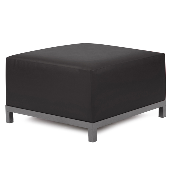 Vinyl Wall Covering Outdoor Outdoor Axis Ottoman Atlantis Black Slipcover (Cover Only)