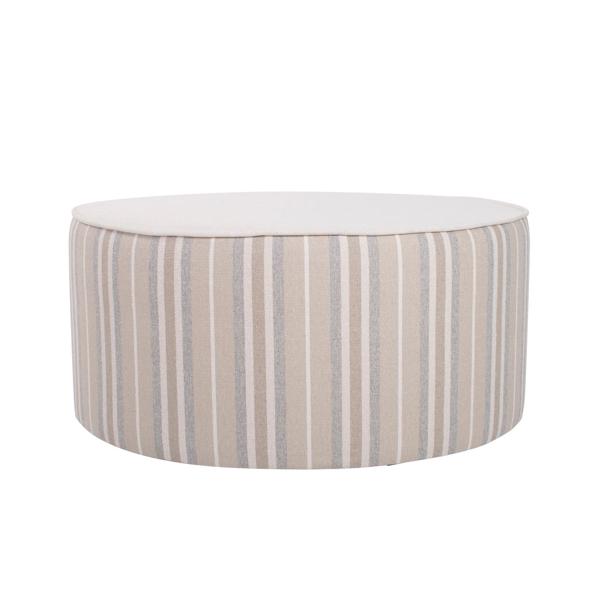 Vinyl Wall Covering Outdoor Outdoor Indoor/Outdoor Universal Round Ottoman Dune Sand Cover Only