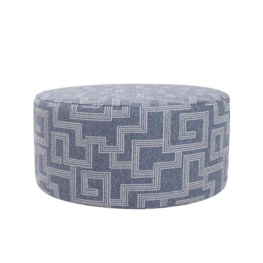  Outdoor Outdoor Indoor/Outdoor Universal Round Ottoman Syros Denim Cover Only