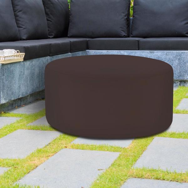 Vinyl Wall Covering Outdoor Outdoor Universal Round Ottoman Cover Seascape Chocolate (