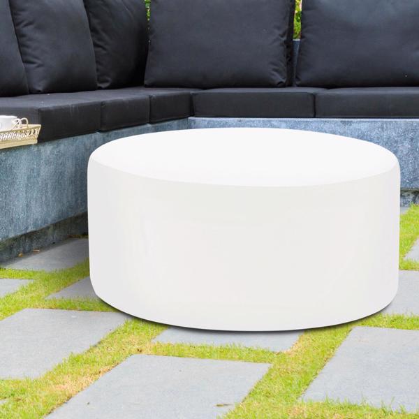 Vinyl Wall Covering Outdoor Outdoor Universal Round Ottoman Cover Seascape Natural (Co