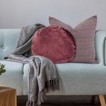 18 Round Pillow Amaron Raisin Crushed Velvet