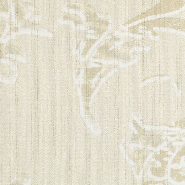 Vinyl Wall Covering Genon Contract Brilliantine Scroll Angora White