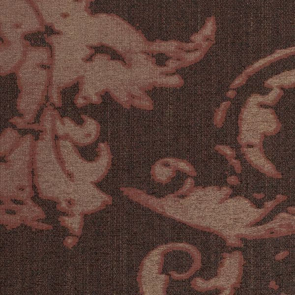 Vinyl Wall Covering Genon Contract Brilliantine Scroll Scarlet Cloth