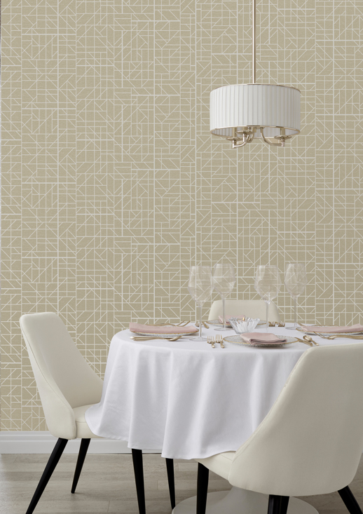 Vinyl Wall Covering Bolta Contract Balancing Act Profound Beige Room Scene