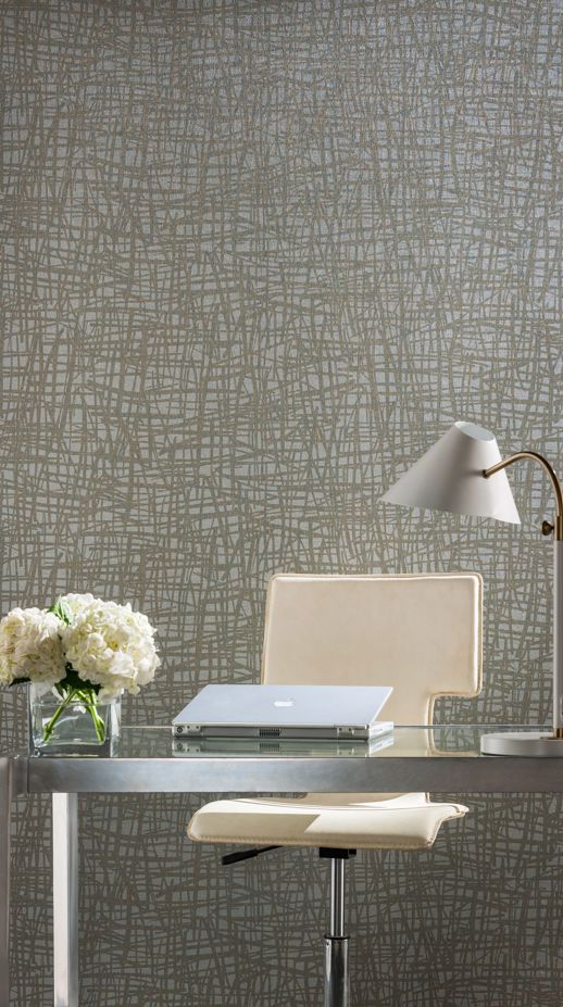 Vinyl Wall Covering Bolta Contract Intersect Silver Scratch Room Scene