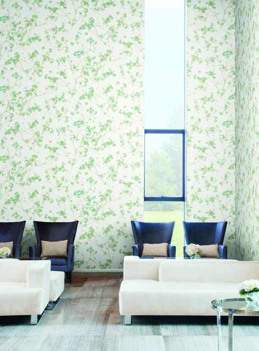 Vinyl Wall Covering Candice Olson Couture Living Well - Serenity Spring Room Scene