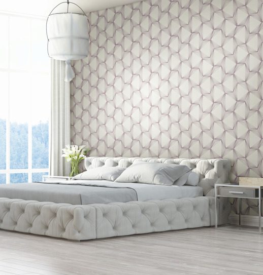 Vinyl Wall Covering Candice Olson Couture Moon Beam Orchid Room Scene