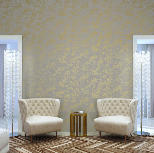 Vinyl Wall Covering Candice Olson Couture Natural Lush Dawn Room Scene