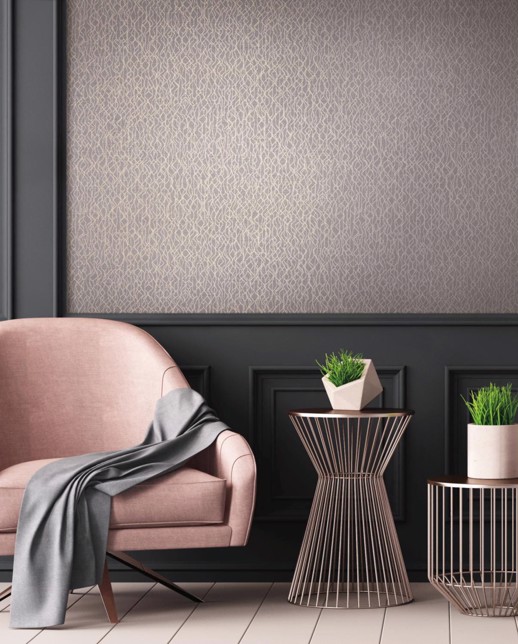 Vinyl Wall Covering Candice Olson Couture Twinkle Ebony Room Scene