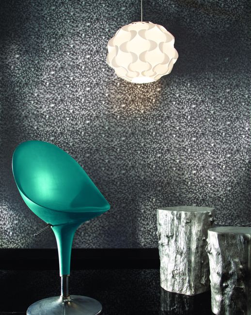 Vinyl Wall Covering Design Gallery Inspired Art Shimmering Wall Pin Drop Room Scene