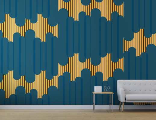 Vinyl Wall Covering Digital Curated Matte High Voltage Haze Room Scene