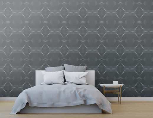 Vinyl Wall Covering Digital Curated Matte Meander Stone Room Scene