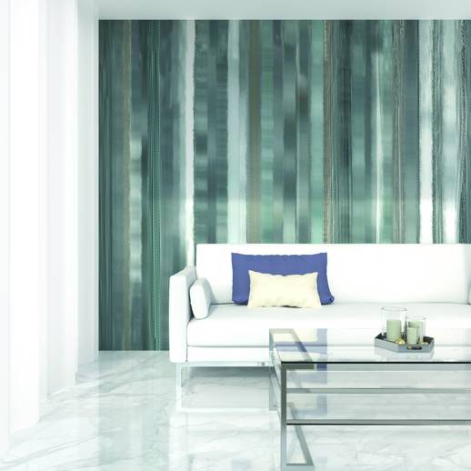 Vinyl Wall Covering Digital Curated Metallic Freehand Clay Room Scene