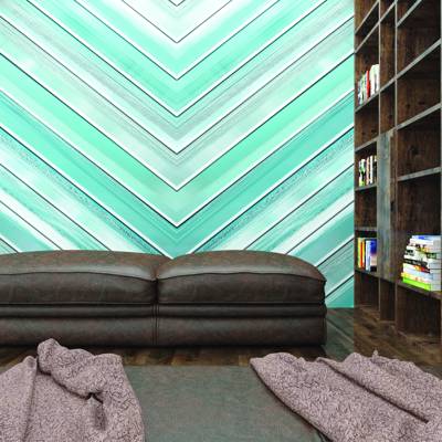 Digital Curated Metallic Logos Room Scene