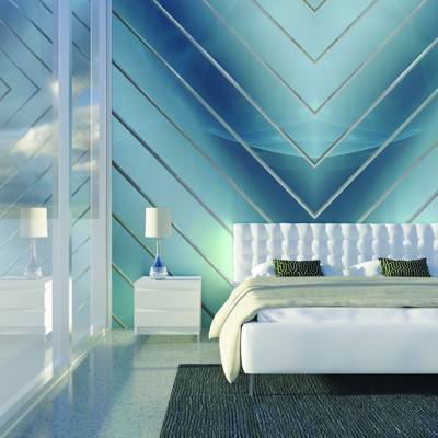 Digital Curated Metallic Mirari Room Scene