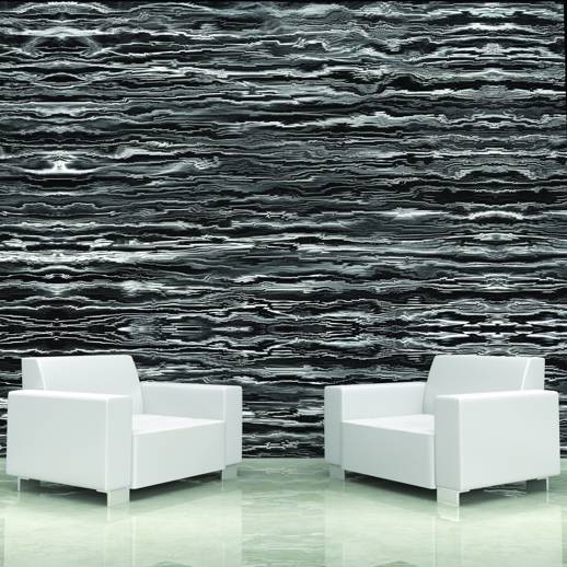 Vinyl Wall Covering Digital Curated Metallic Narcisse Cafe Room Scene