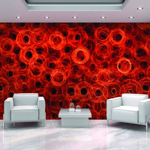 Vinyl Wall Covering Digital Curated Metallic Spin Fire Room Scene