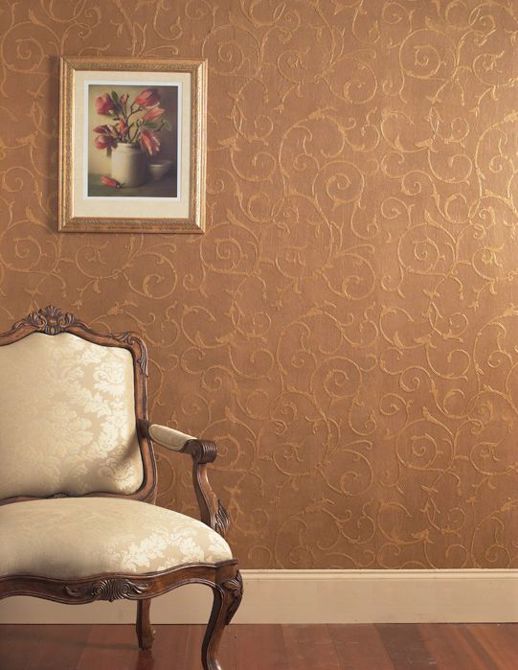Specialty Wallcovering Dorato Baroni Bronzer Room Scene
