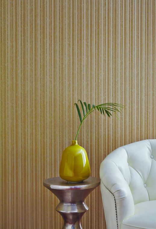 Vinyl Wall Covering Encore 2 Structured Stripe CHANTILLY Room Scene