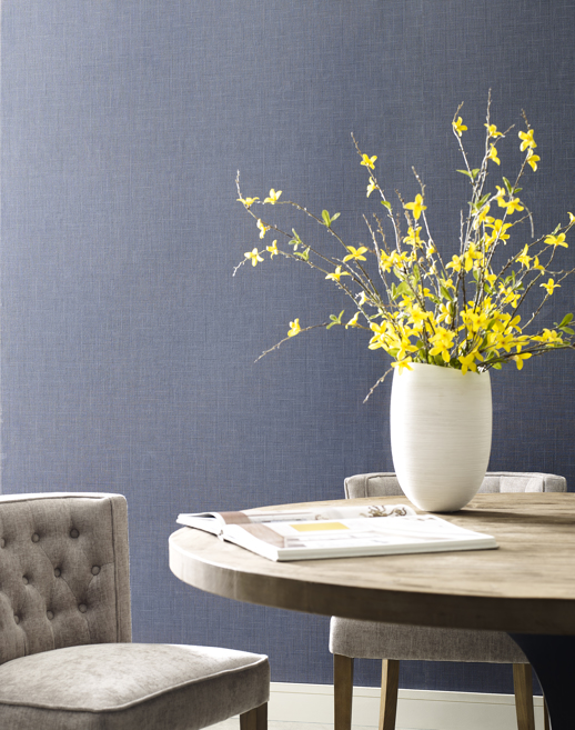 Vinyl Wall Covering Esquire Giotto Charcoal Room Scene
