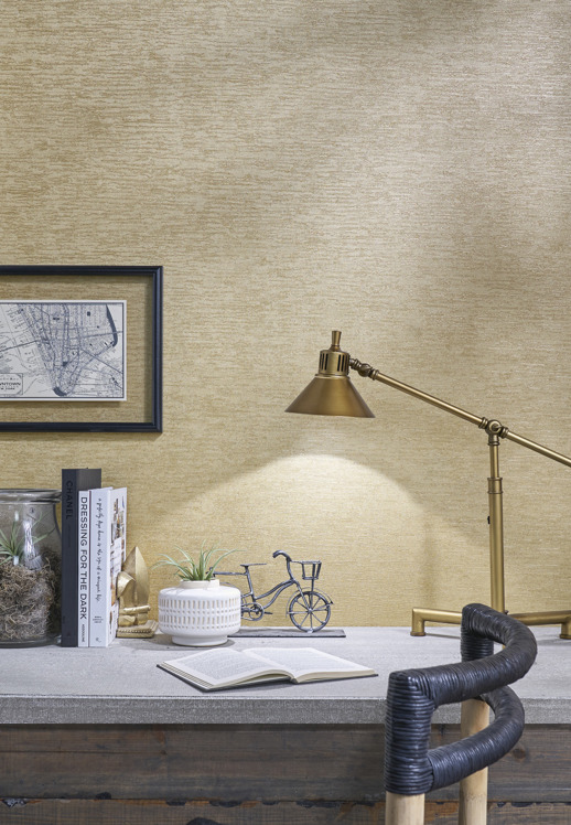 Vinyl Wall Covering Esquire Pulp Fiction Tip-Taupe Room Scene