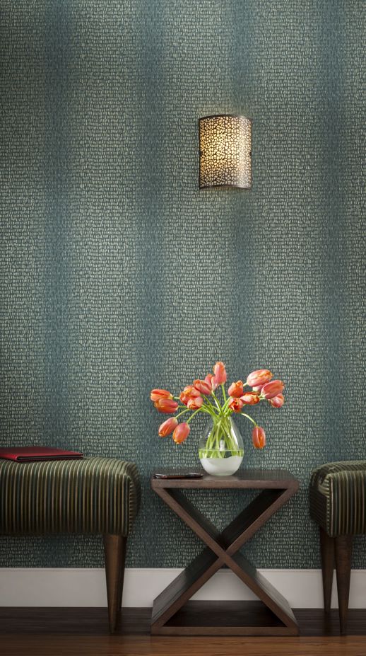 Vinyl Wall Covering Genon Contract Reveal Gold On Gold Room Scene