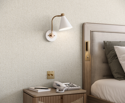 Vinyl Wall Covering Genon Contract Tailored Twill Slate Knit Room Scene