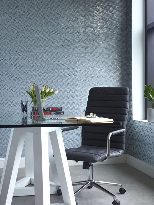Specialty Wallcovering Handcrafted Alloy Slate Room Scene