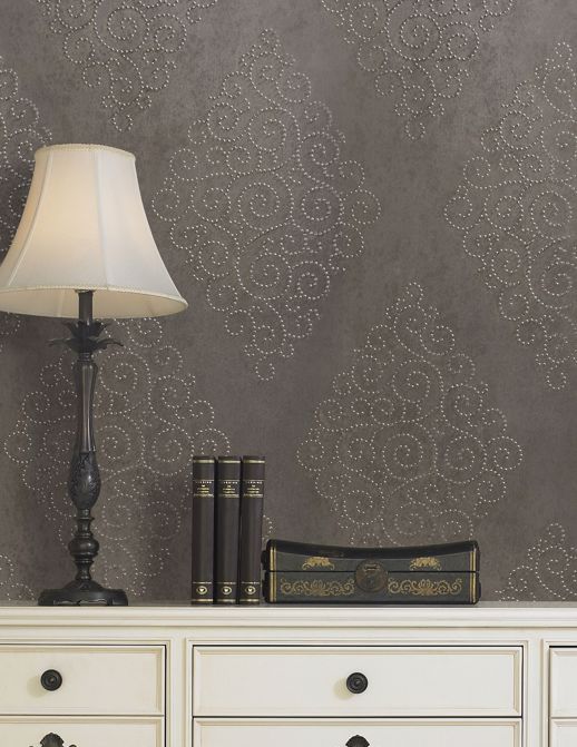 Specialty Wallcovering Handcrafted Beaumont Diamonds Room Scene