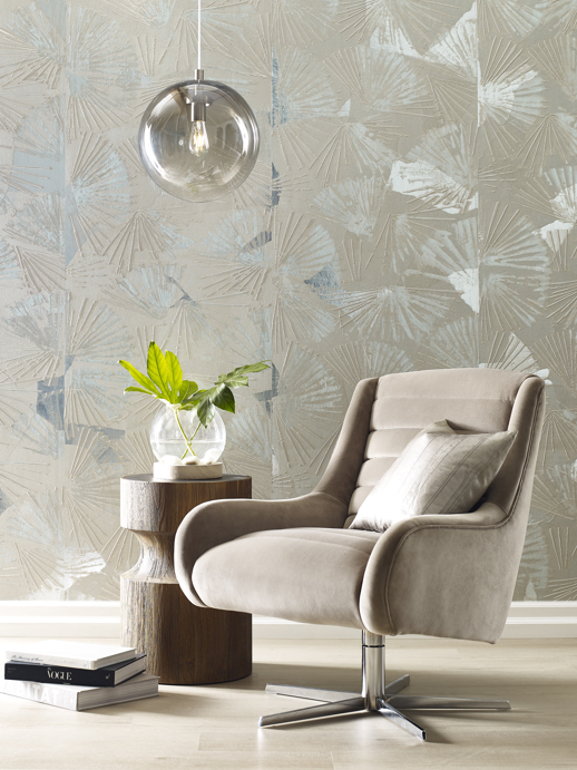 Specialty Wallcovering Handcrafted Ginza Sterling Room Scene