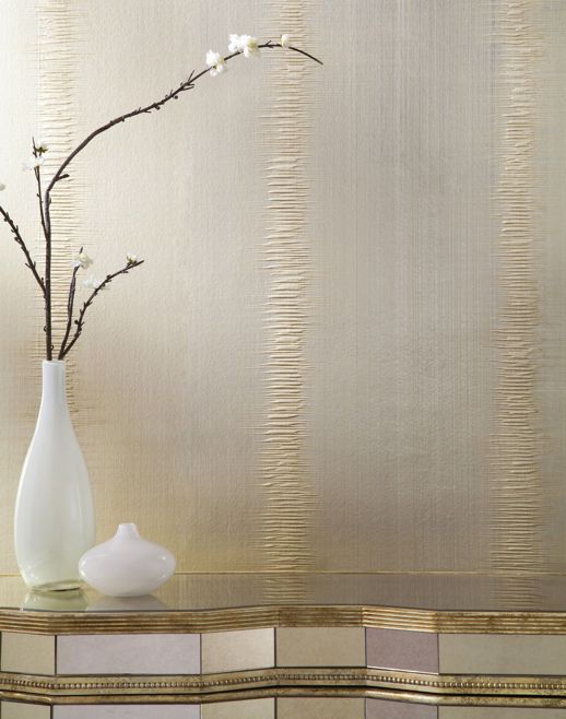 Vinyl Wall Covering Handcrafted Laurent Silvery Birch Room Scene