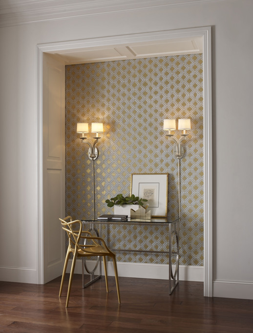 Specialty Wallcovering Handcrafted Ramsey Gilded Room Scene
