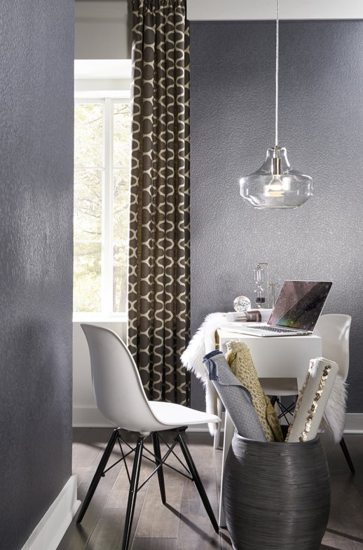 Vinyl Wall Covering Invinci Exacto Silver Pearl Room Scene