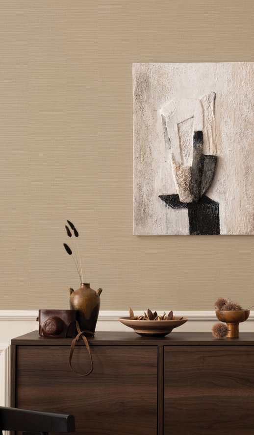 Vinyl Wall Covering Invinci Samarra Mink Room Scene