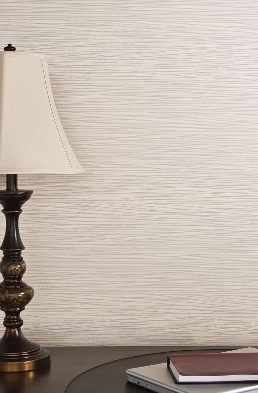 Vinyl Wall Covering Len-Tex Contract Crystal Strie Alabaster Room Scene