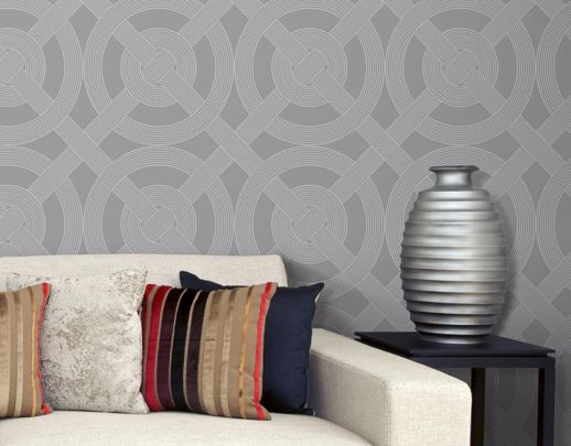 Vinyl Wall Covering Len-Tex Contract Indulgence Axis Platinum Room Scene