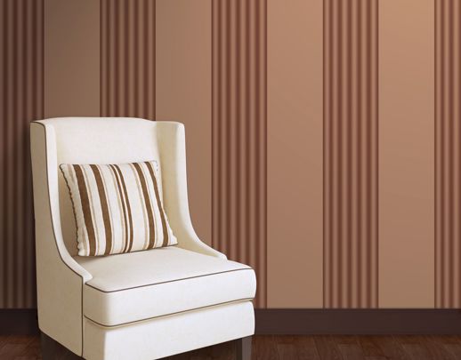 Vinyl Wall Covering Len-Tex Contract Indulgence Classic Columns Lemon Meringue Room Scene