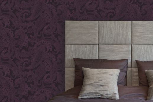 Vinyl Wall Covering Len-Tex Contract Indulgence Kashmir Irish Cream Room Scene