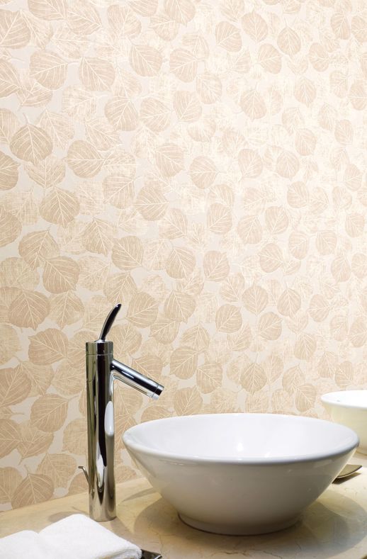 Vinyl Wall Covering Len-Tex Contract Serena Frenh Vanilla Room Scene