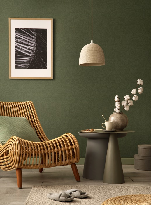 Vinyl Wall Covering Len-Tex Contract Zentangle Flow Room Scene