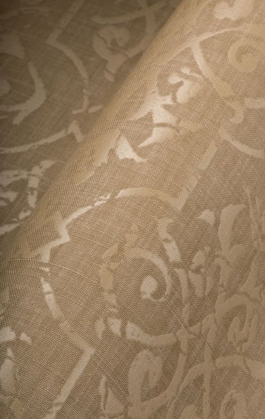 Textile Wallcovering Natural Linens Engel Taupe Room Scene