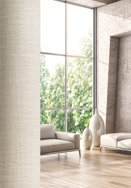 Textile Wallcovering Natural Textiles 3 Mioni Off-White Room Scene