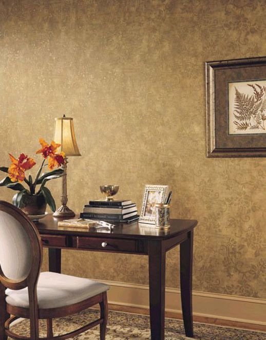 Specialty Wallcovering Opulence Botanica Goldrush Room Scene